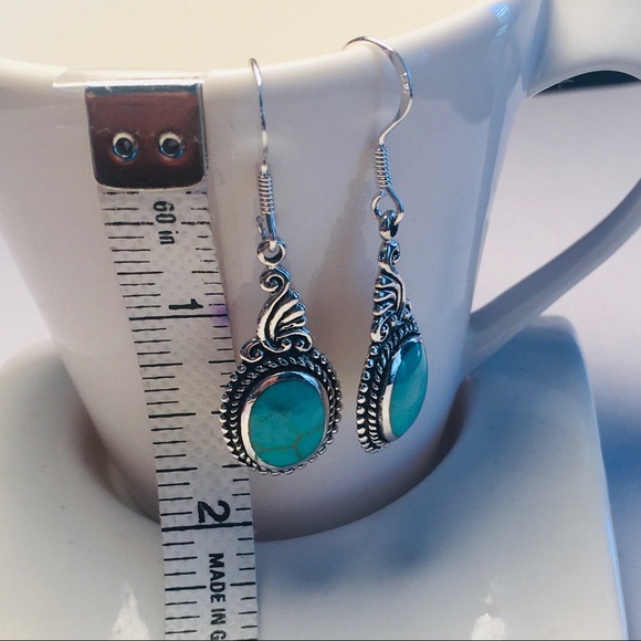 Sterling Silver Turquoise Earrings - Picture 3 of 4